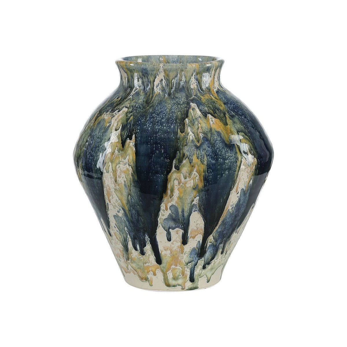 Currey and Company 1200-1169 Macchiato Vessel in Blue/Green/Off-White