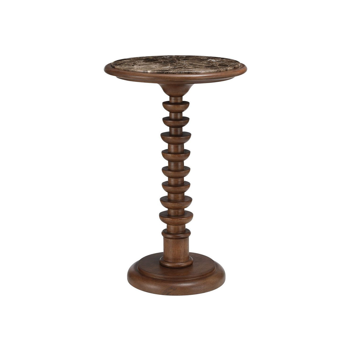Currey and Company 3000-0337 Steppe Accent Table in Dark Brown/Natural
