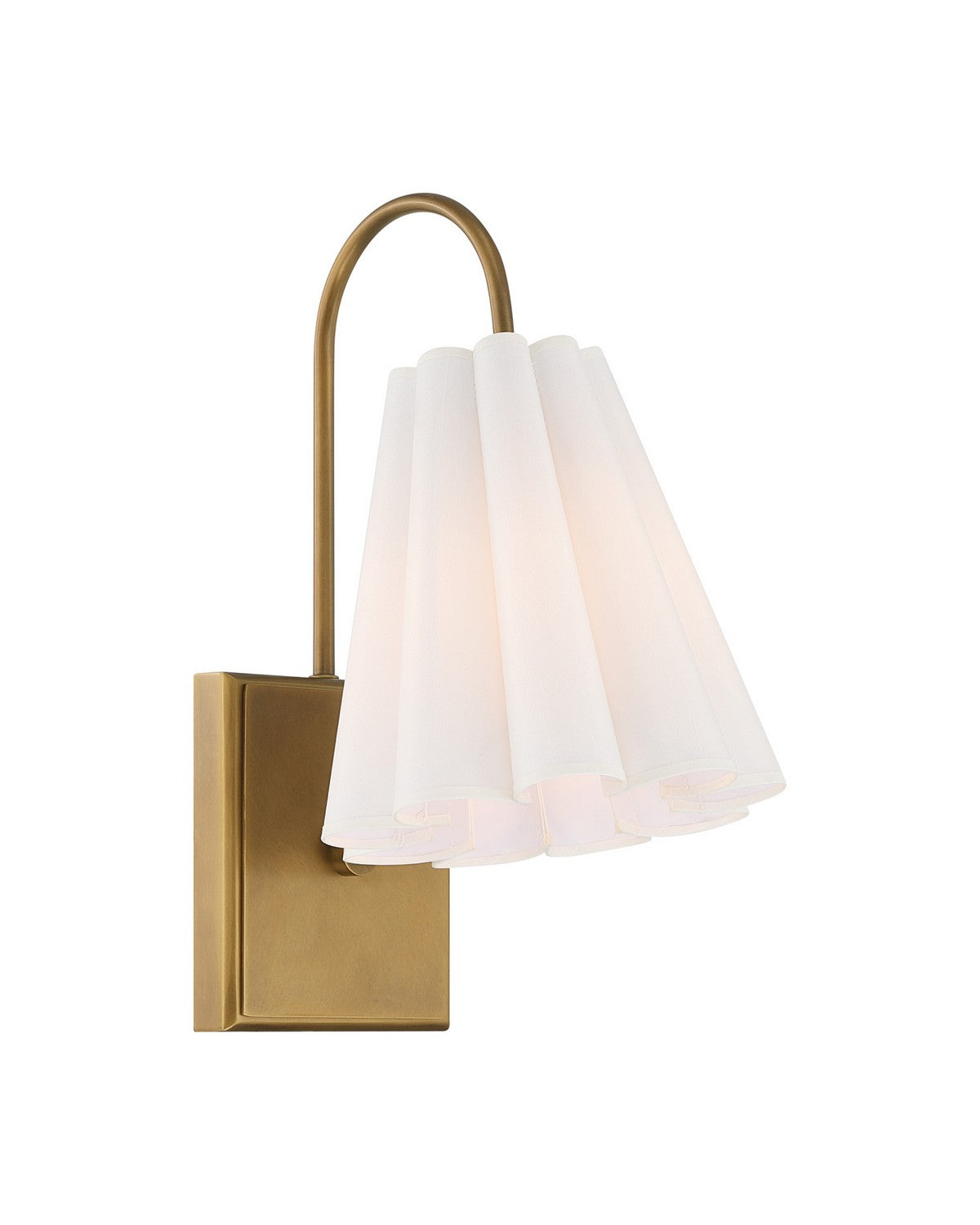 Currey and Company 5000-0315 Blithe Wall Sconce in Off-White/Coffee Brass