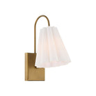Currey and Company 5000-0315 Blithe Wall Sconce in Off-White/Coffee Brass