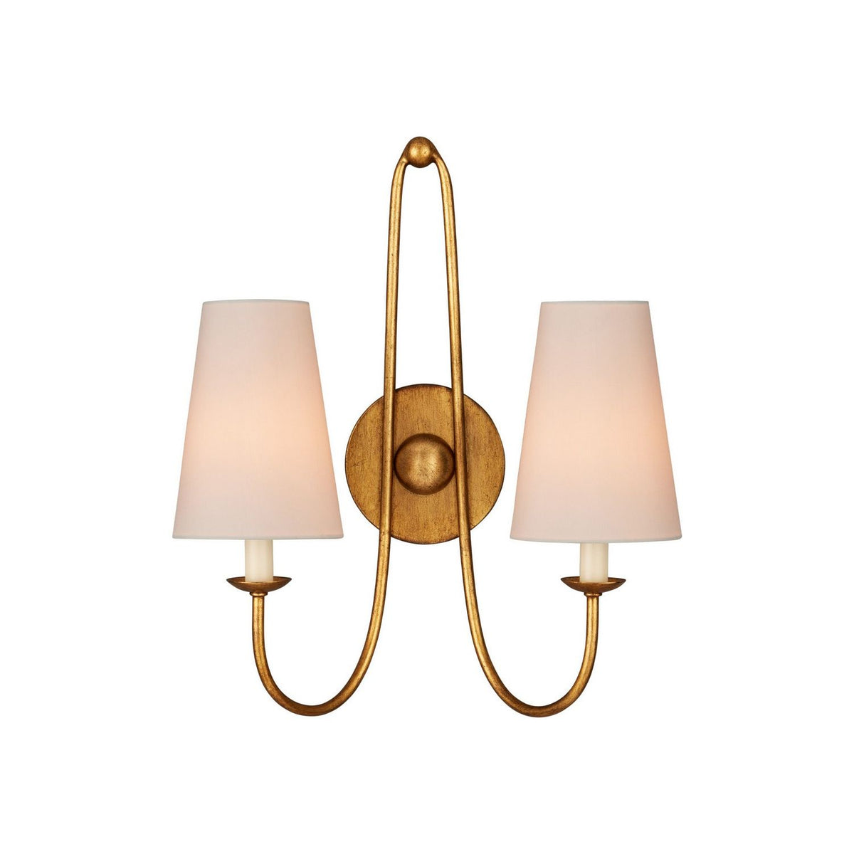 Currey and Company 5000-0318 Brayden Double-Light Wall Sconce in Antique Gold Leaf