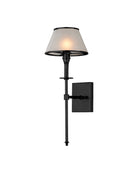Currey and Company 5500-0065 Ronaldo Outdoor Wall Sconce in Matte Black/Frosted