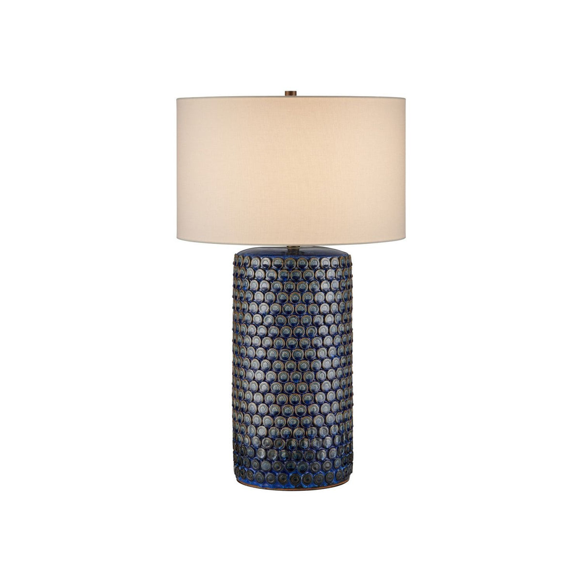 Currey and Company 6000-1079 Lunares Table Lamp in Dark Blue Reactive