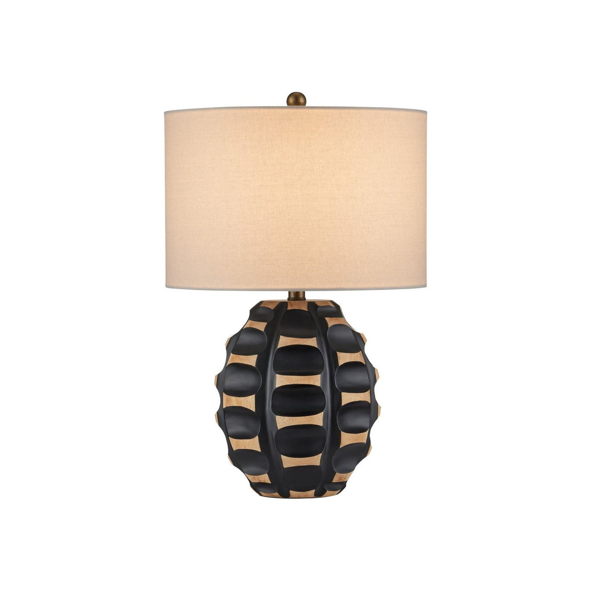 Currey and Company 6000-1092 Betel Nut Table Lamp in Black