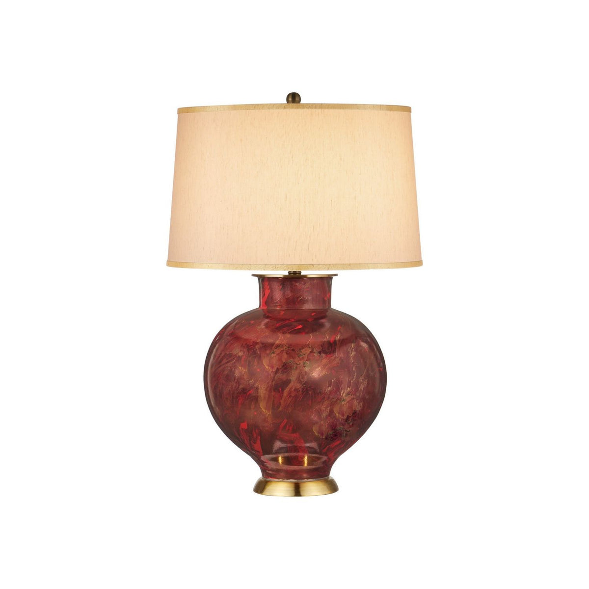Currey and Company 6000-1106 Lutz Table Lamp in Dark Red/Gold