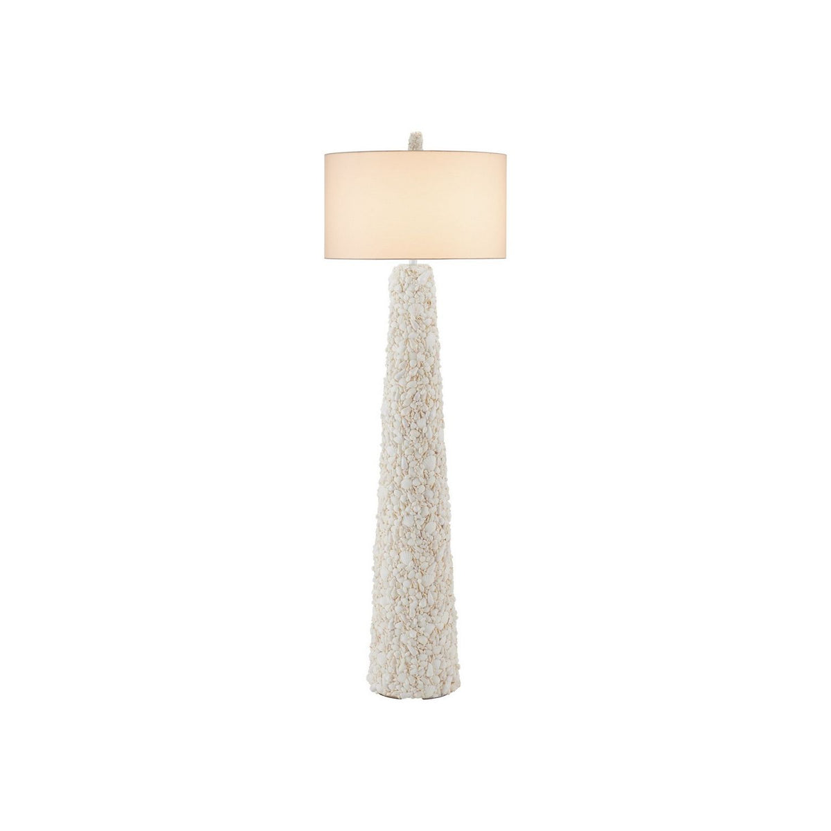 Currey and Company 8000-0189 Turbinella Floor Lamp in Sugar White/Natural