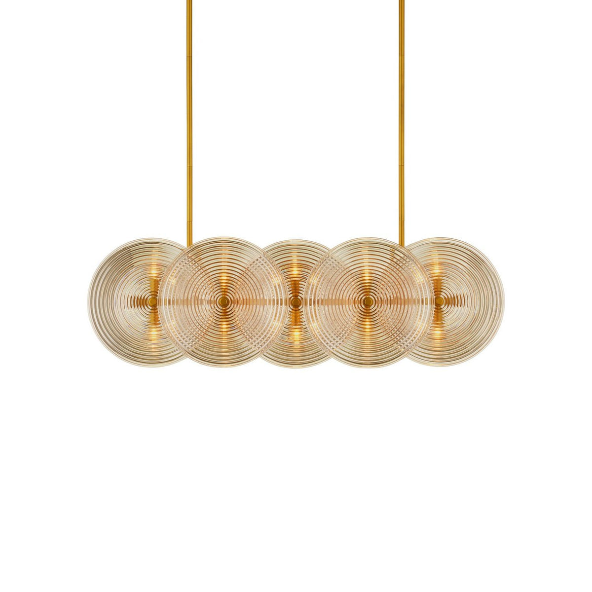 Currey and Company 9000-1458 Whirlwind Rectangular Chandelier in Pale Yellow/Brass