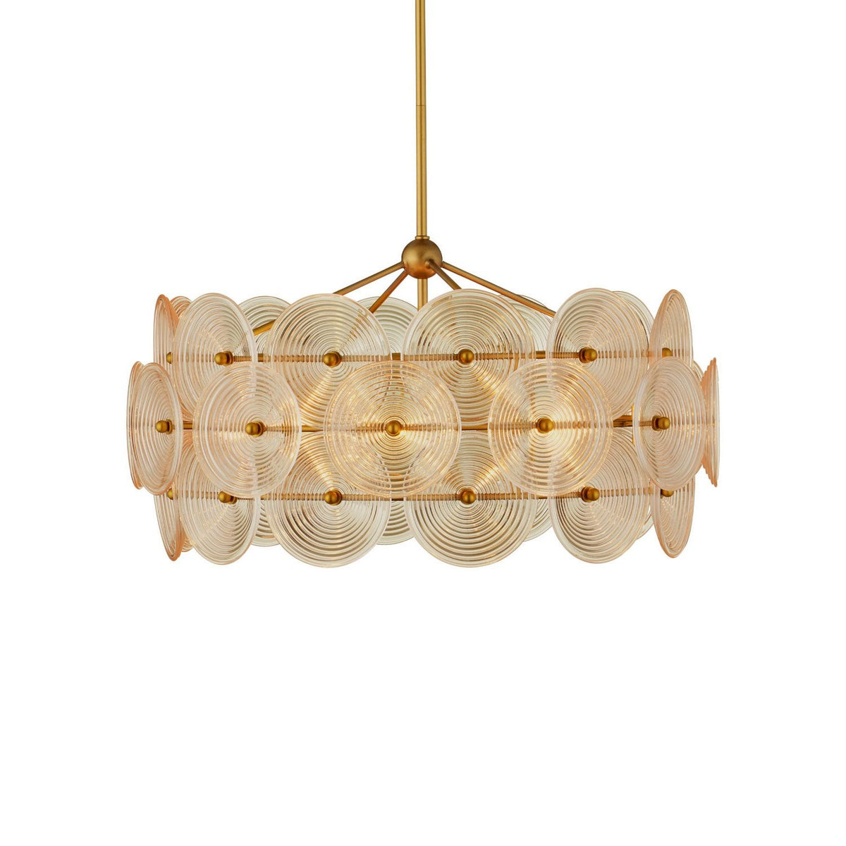 Currey and Company 9000-1460 Whirlwind Chandelier in Pale Yellow/Brass