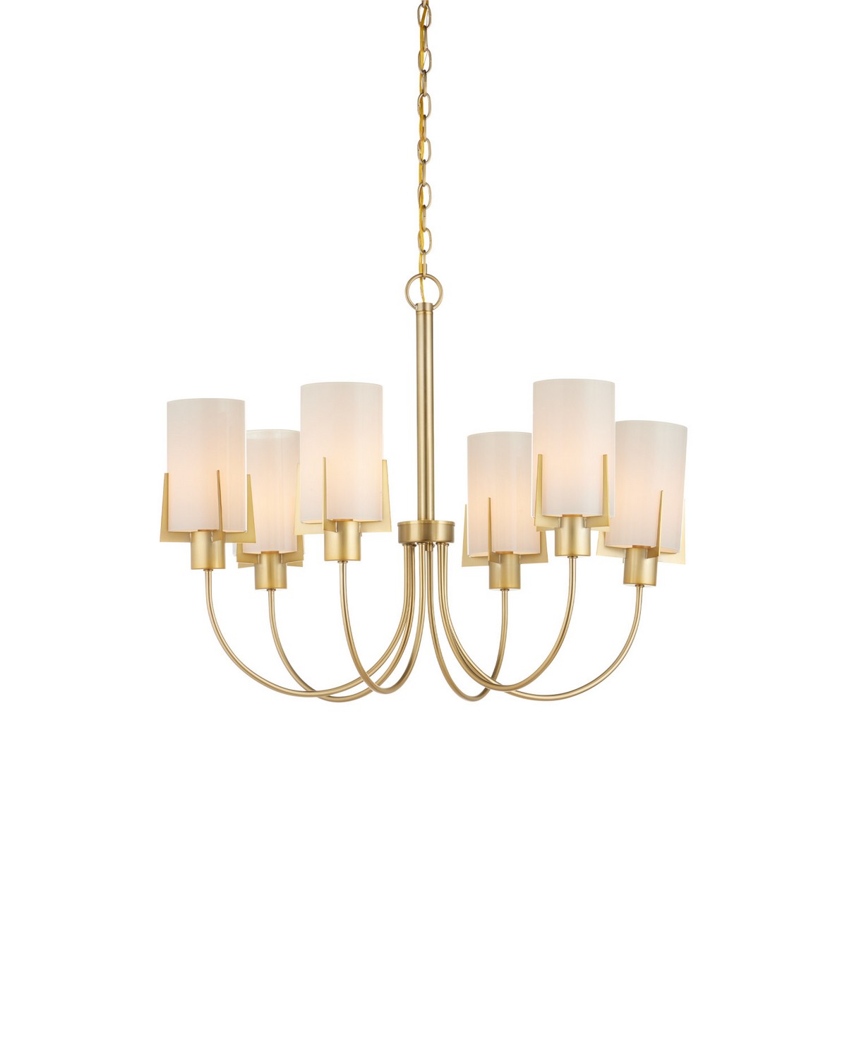 Currey and Company 9000-1491 Macklin Chandelier in Brass/White
