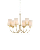 Currey and Company 9000-1491 Macklin Chandelier in Brass/White