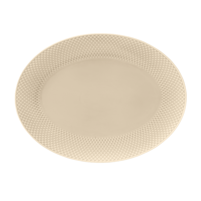 Lyngby Porcelæn 201871 Rhombe Earth Oval Serving Dish in Marble
