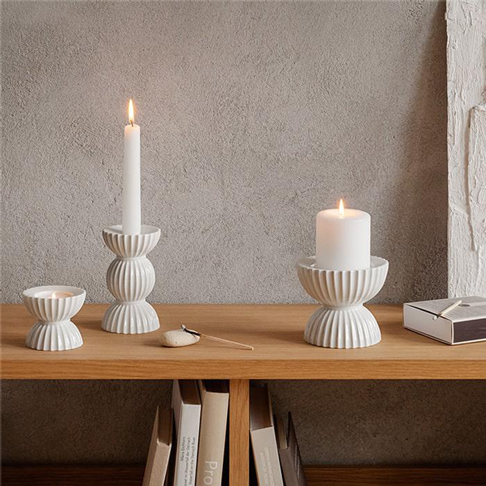 Lyngby Porcelæn 201464 Tura Candle Holder in White