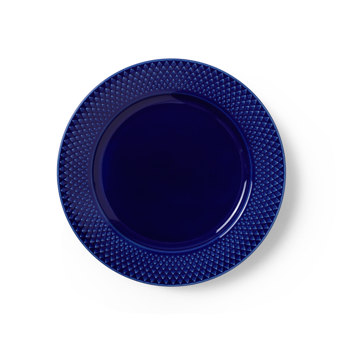 Lyngby Porcelæn 201936 Rhombe Color Plate in Dark Blue