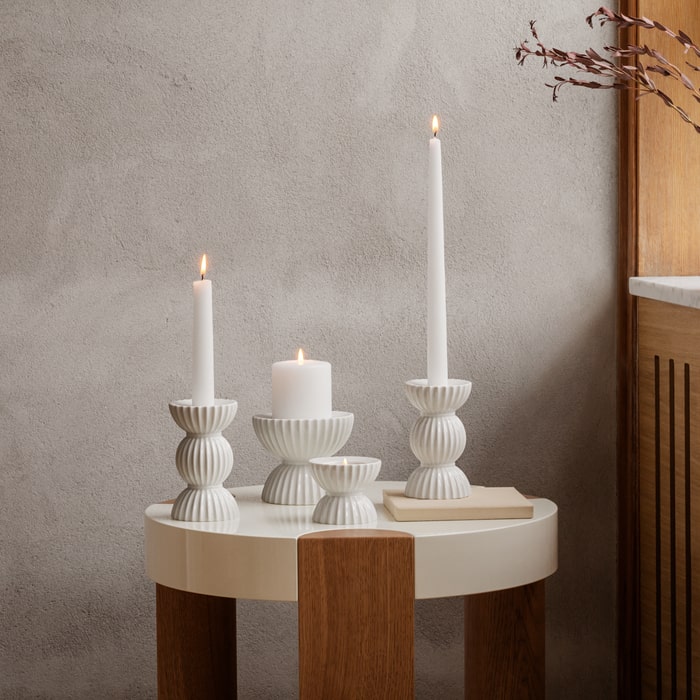 Lyngby Porcelæn 201466 Tura Candle Holder in White