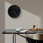 Arne Jacobsen Clocks 43636 Bankers Wall Clock in Black