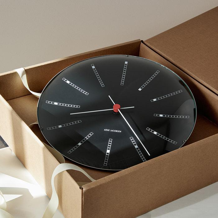 Arne Jacobsen Clocks 43636 Bankers Wall Clock in Black
