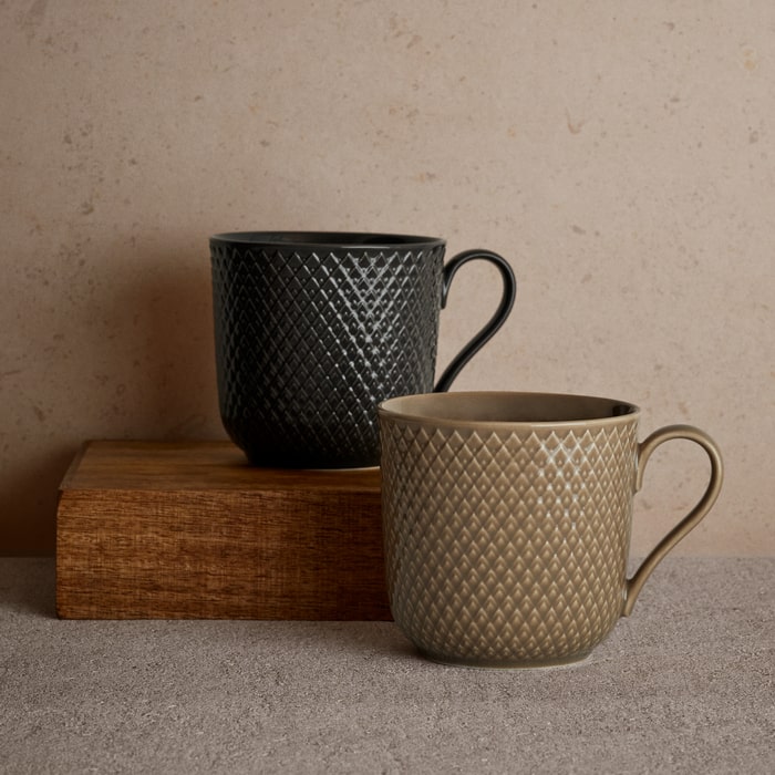Lyngby Porcelæn 201843 Rhombe Earth Mug in Clay