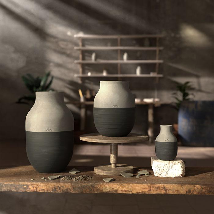 Kähler 690149 Omaggio Circulare Vase in Anthracite Grey