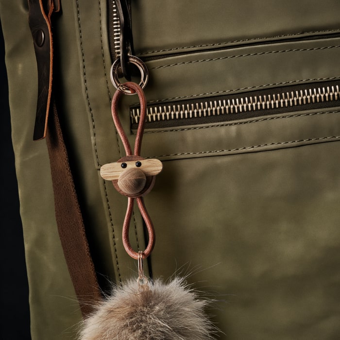Kay Bojesen 39807 Monkey Bag Charm in Teak/Limba Gold