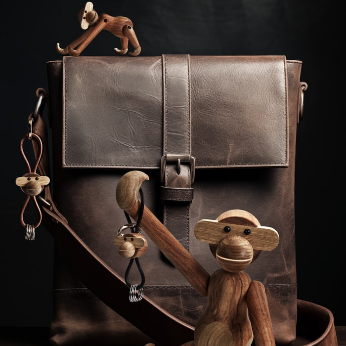Kay Bojesen 39806 Monkey Bag Charm in Teak/Limba Silver