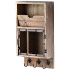 Cyan Canada - 04880 - Wall Organizer - Casey - Raw Iron And Natural Wood