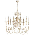 Cyan Canada - 05784 - Nine Light Chandelier - Florine - Persian White And Mystic Silver
