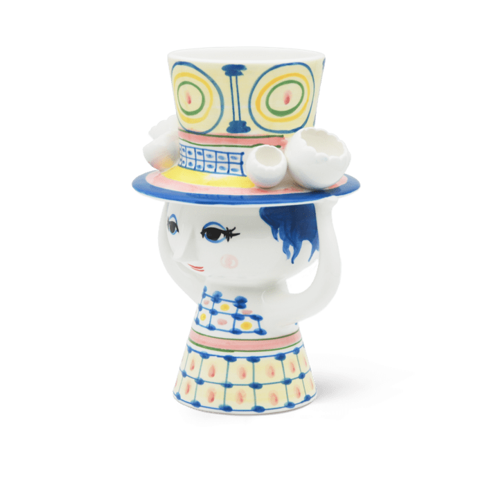 Bjørn Wiinblad 54050 Lady with Hat Vase in Blue