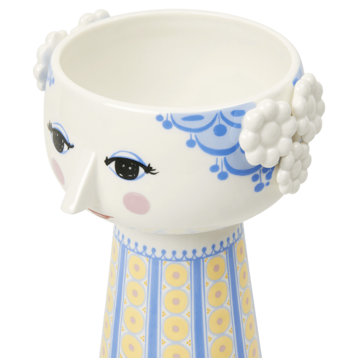 Bjørn Wiinblad 56537 Eva Vase in Light Blue/Yellow
