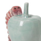Kähler 693805 Poppery Apple with Caterpillar in Mint/Pink