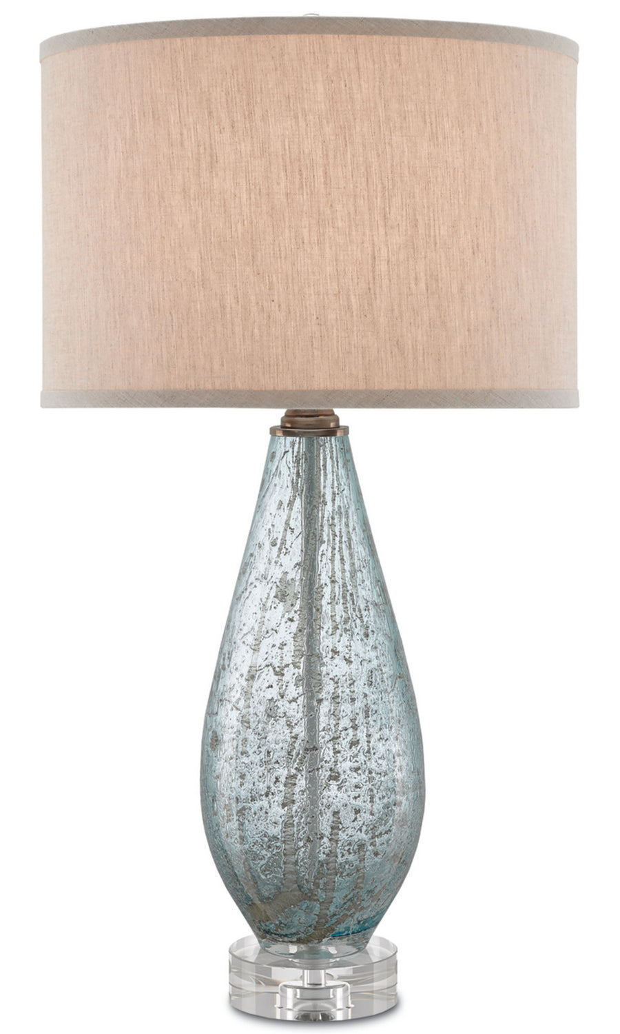 Currey and Company 6000-0181 Optimist Table Lamp in Pale Blue Speckle/Clear