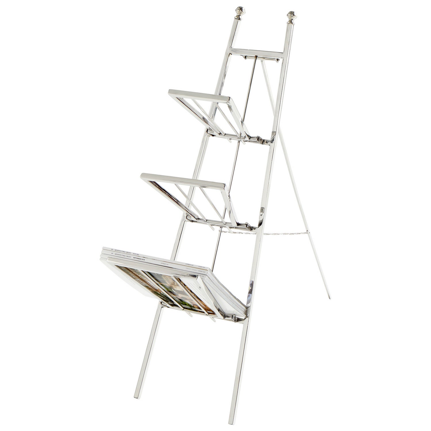 Cyan Canada - 08976 - Magazine Rack - Easel - Polished Nickel