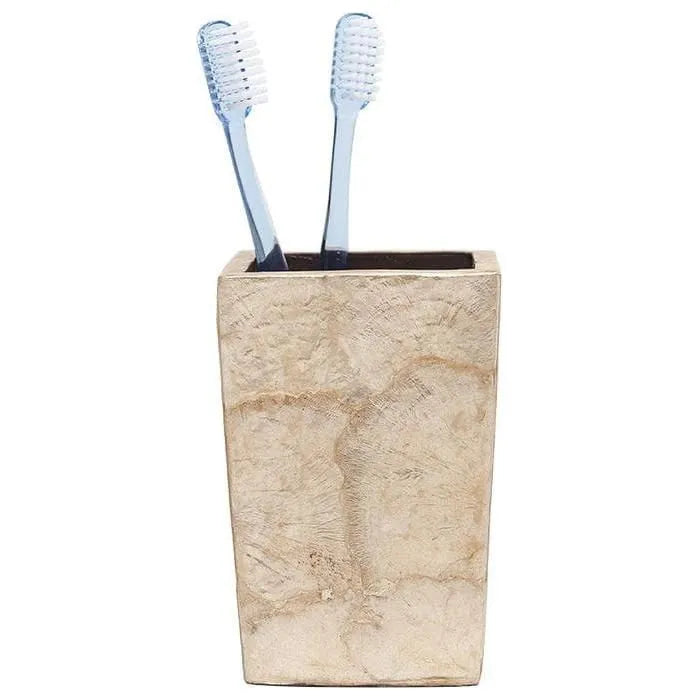 Pigeon and Poodle PP000237 Andria Brush Holder in Smoked Capiz Shell