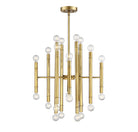 Meridian M10040NB 24 Light Chandelier in Natural Brass
