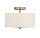 Meridian M60008NB Two Light Semi-Flush Mount in Natural Brass