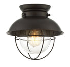 Meridian M60009ORB One Light Flush Mount in Oil Rubbed Bronze