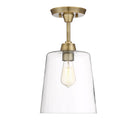Meridian M60010NB One Light Semi-Flush Mount in Natural Brass