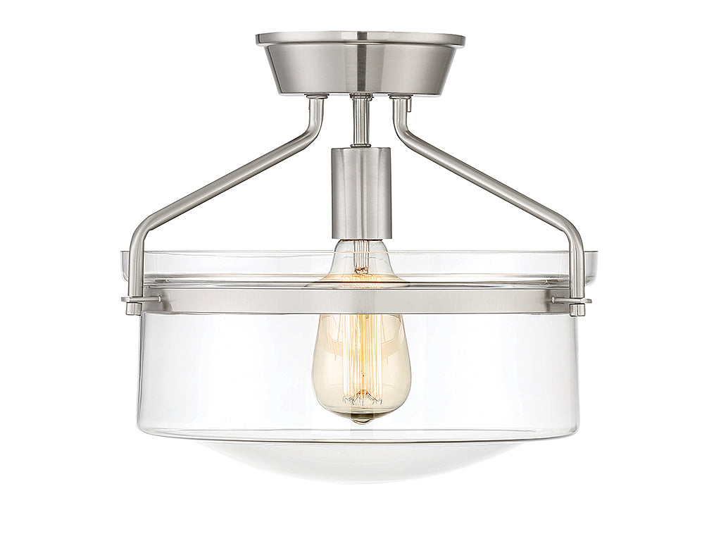 Meridian M60011BN One Light Semi-Flush Mount in Brushed Nickel