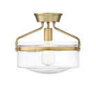 Meridian M60011NB One Light Semi-Flush Mount in Natural Brass