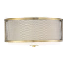 Meridian M60018NB Three Light Flush Mount in Natural Brass