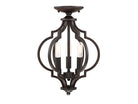 Meridian M60055ORB Three Light Semi-Flush Mount in Oil Rubbed Bronze