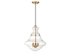 Meridian M70058NB Three Light Pendant in Natural Brass