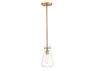 Meridian M70063NB One Light Pendant in Natural Brass