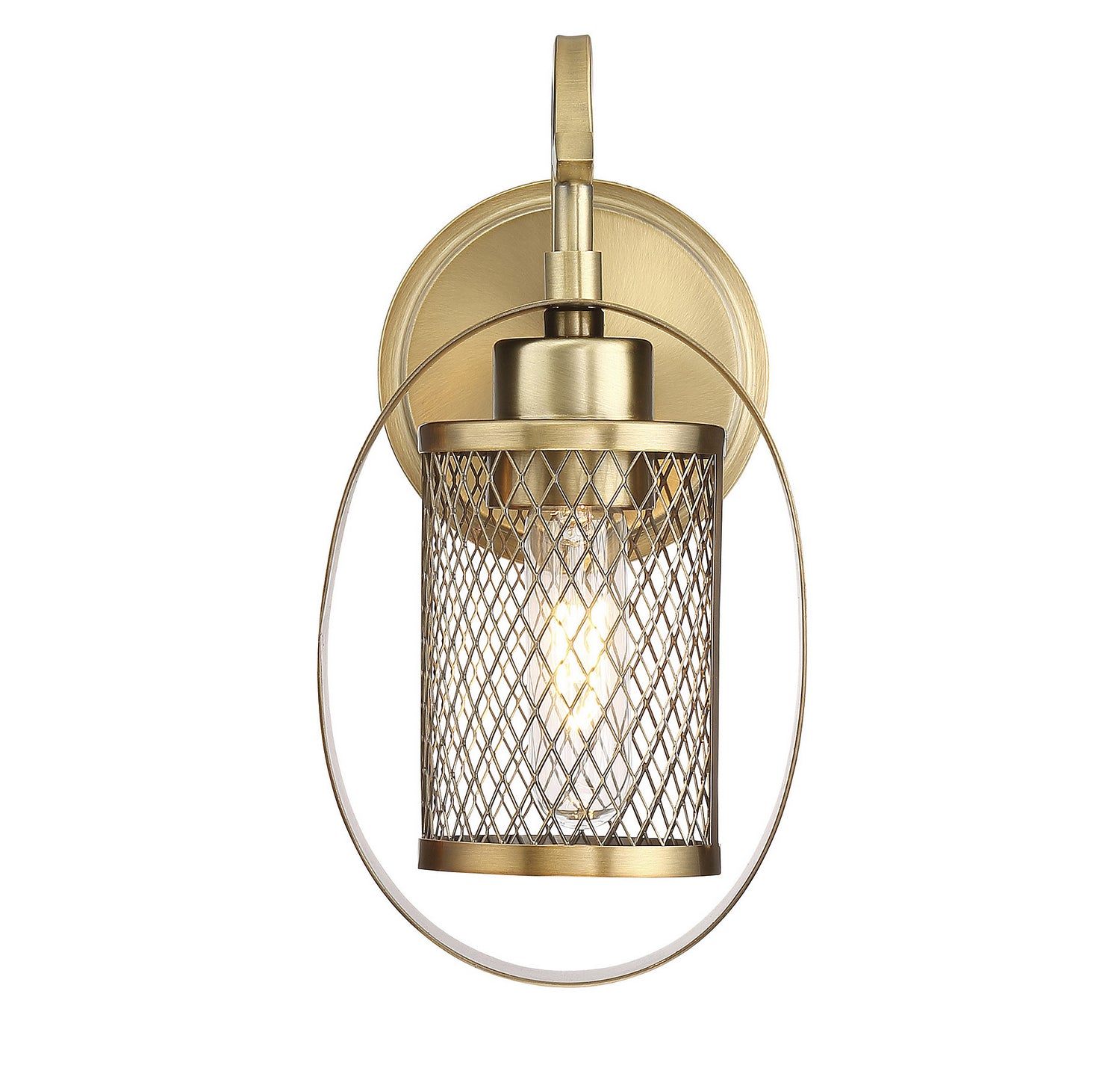 Meridian M90015NB One Light Wall Sconce in Natural Brass
