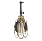 Meridian M90022ORBNB One Light Wall Sconce in Oil Rubbed Bronze with Natural Brass