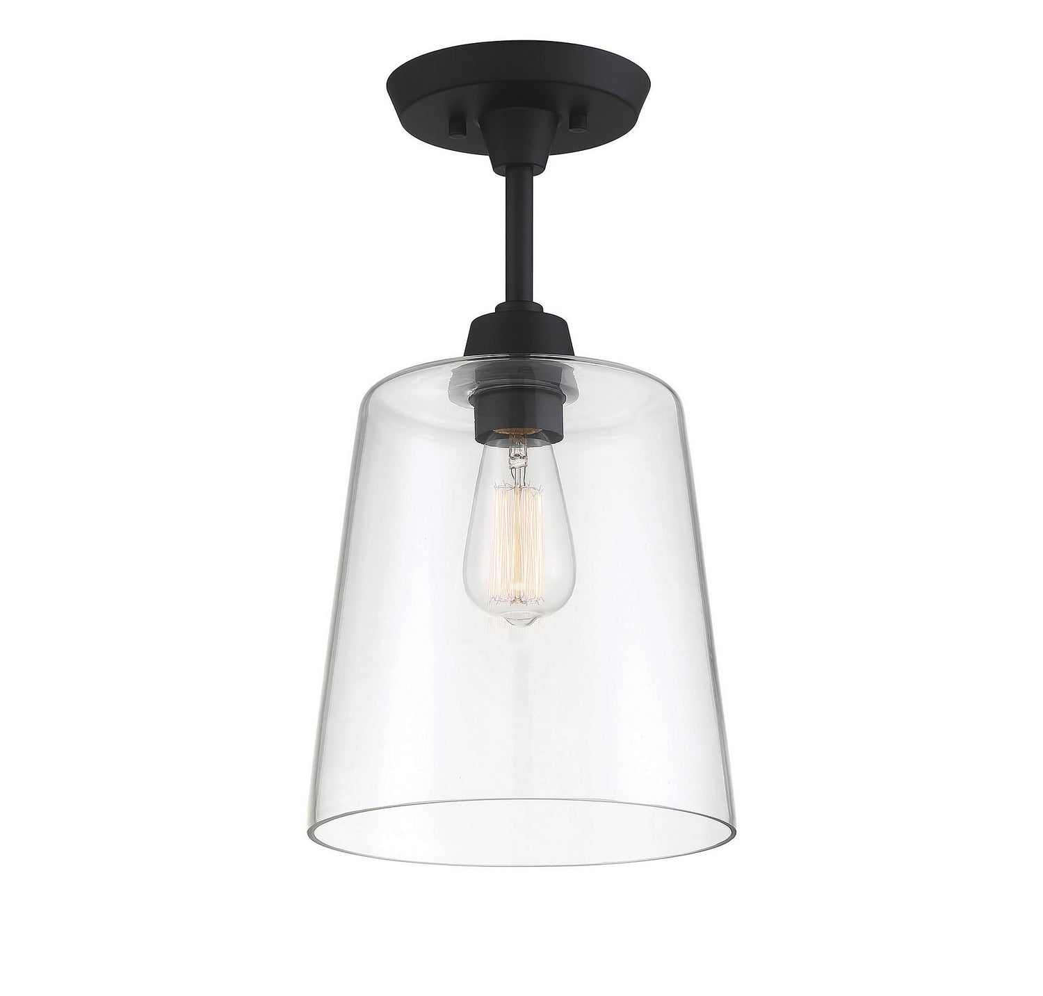 Meridian M60010MBK One Light Semi-Flush Mount in Matte Black