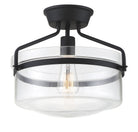 Meridian M60011MBK One Light Semi-Flush Mount in Matte Black