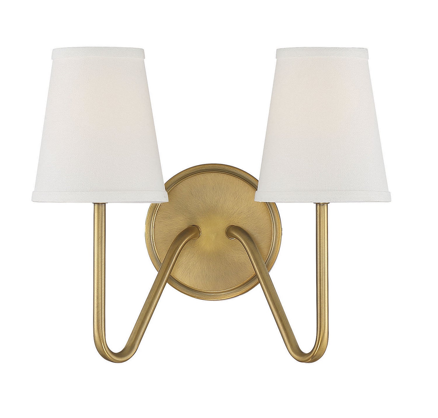 Meridian M90055NB Two Light Wall Sconce in Natural Brass