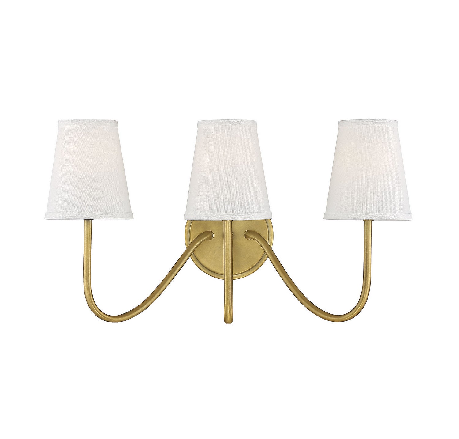 Meridian M90056NB Three Light Wall Sconce in Natural Brass