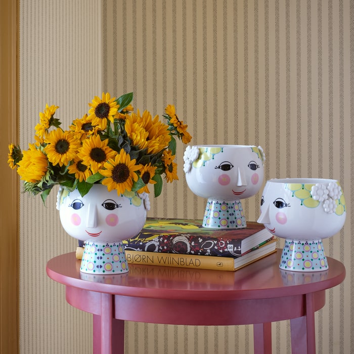 Bjørn Wiinblad 56512 Eva Flowerpot on Base in Yellow