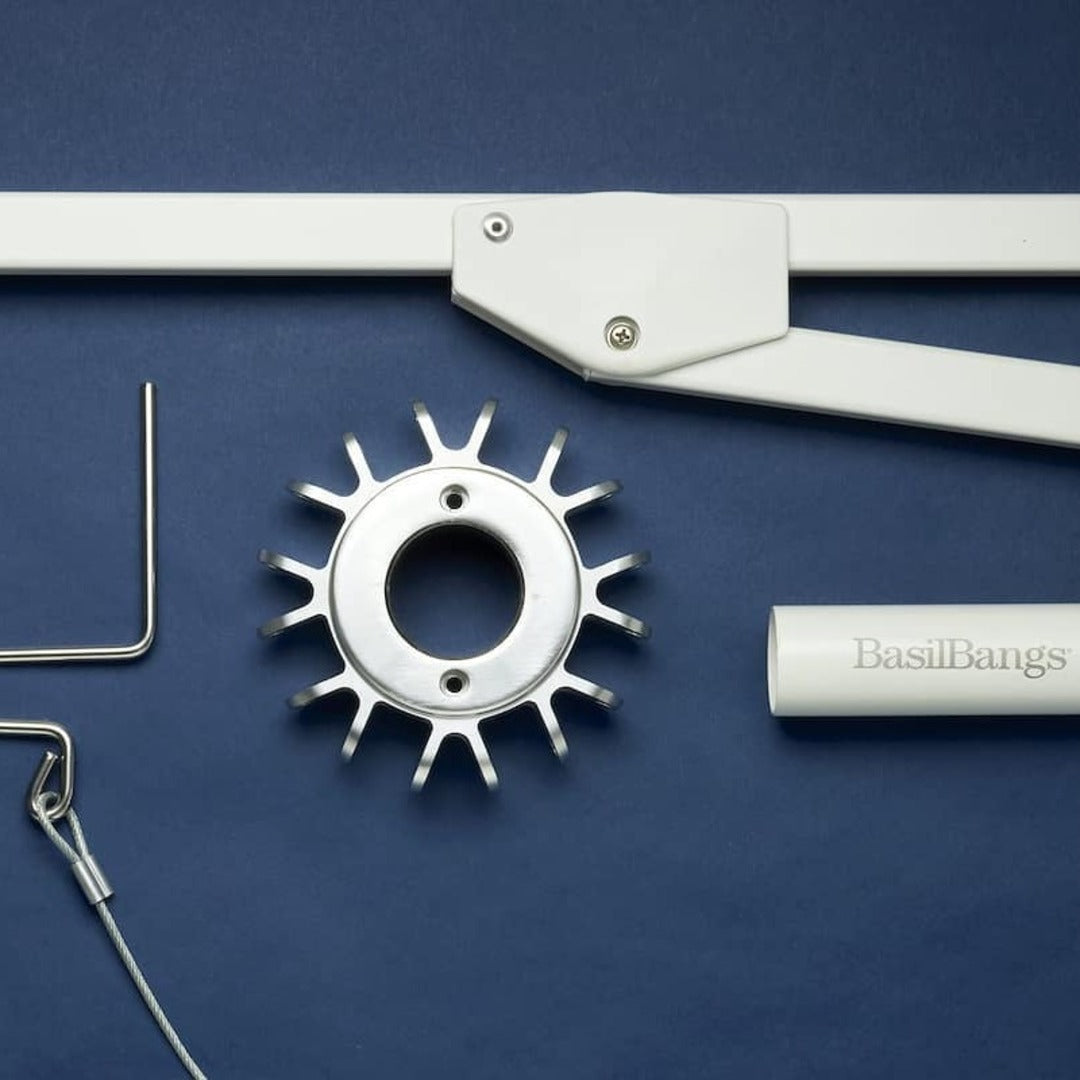 Stylish Caspar Umbrella with a 280 cm canopy, double pulley system, and marine-grade materials for residential or commercial use.